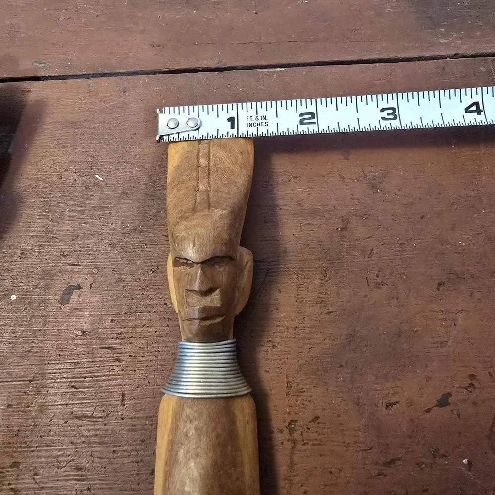 Vintage Hand Carved‎ Wooden Utensil Set Tribal African Decor Art Spoon Fork